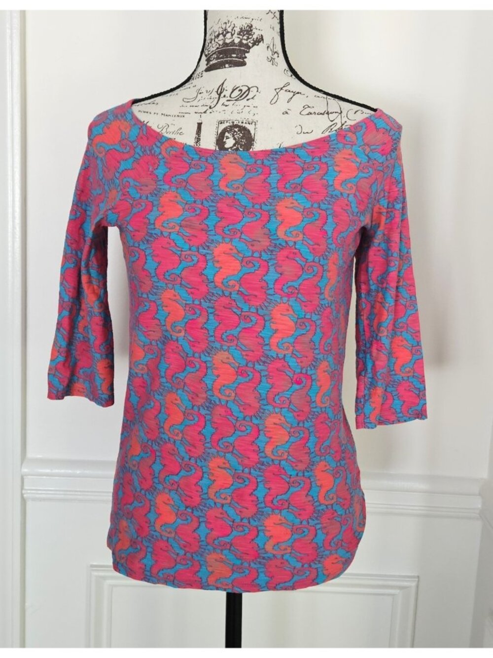 Lilly Pulitzer S Cassie Top Tee Snorkel Blue Hold Your Horses